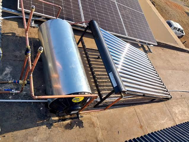 Solar geyser panels installed on a roof in Pretoria